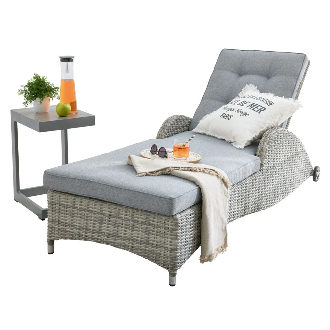 LC Garden Bondino Beistelltisch 32x40cm Aluminium/Keramik Silber/Easy Grey – Bild 4