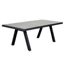 LC Garden Sondrino Gartentisch 200x100cm Aluminium/Keramik Schwarz Matt/Beton