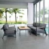 LifestyleGarden Palau Loungeset 3-tlg. Aluminium/Olefin Dunkelgrau