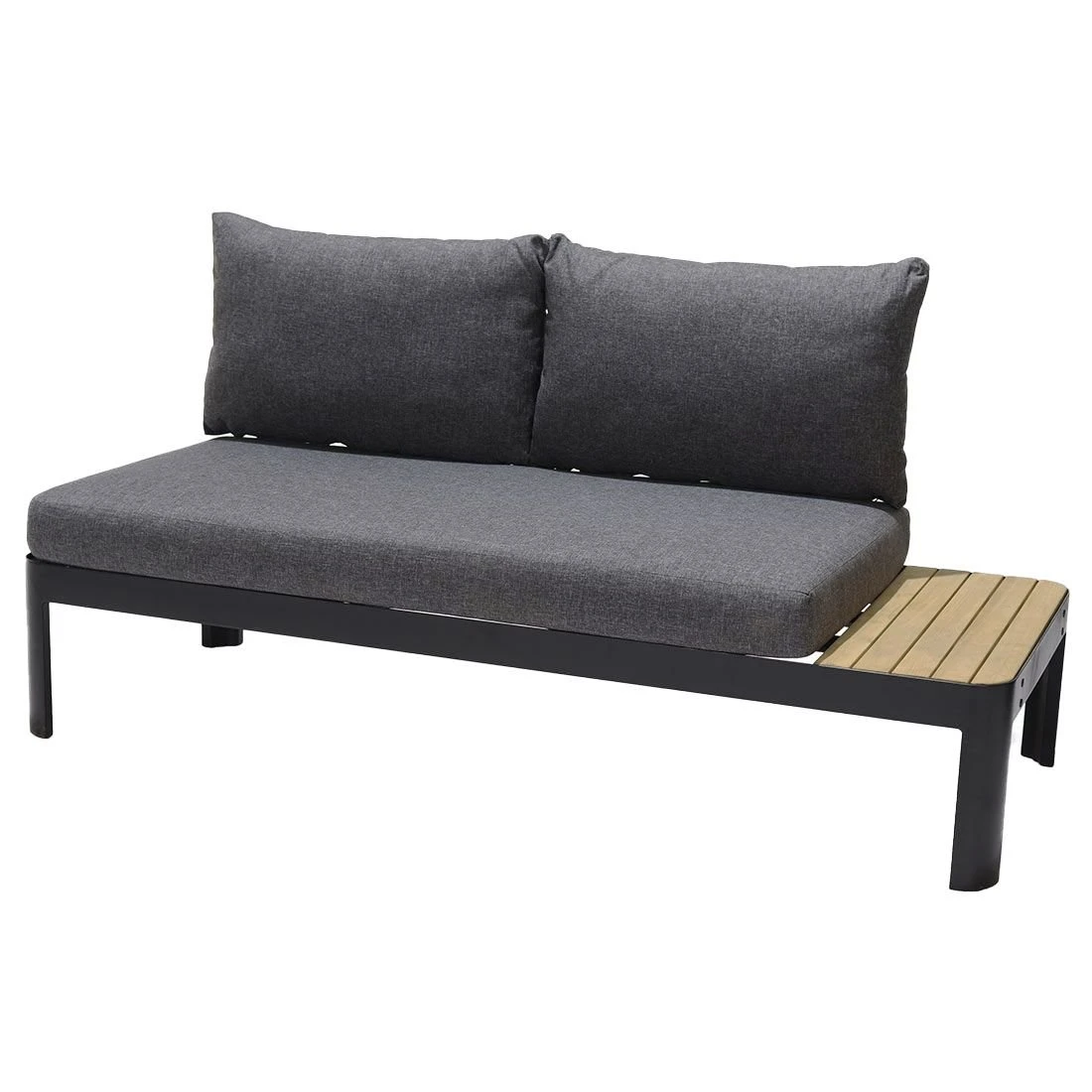 LifestyleGarden Portals Gartensofa Aluminium/Teak/Olefin Batman Black/Dunkelgrau – Bild 2