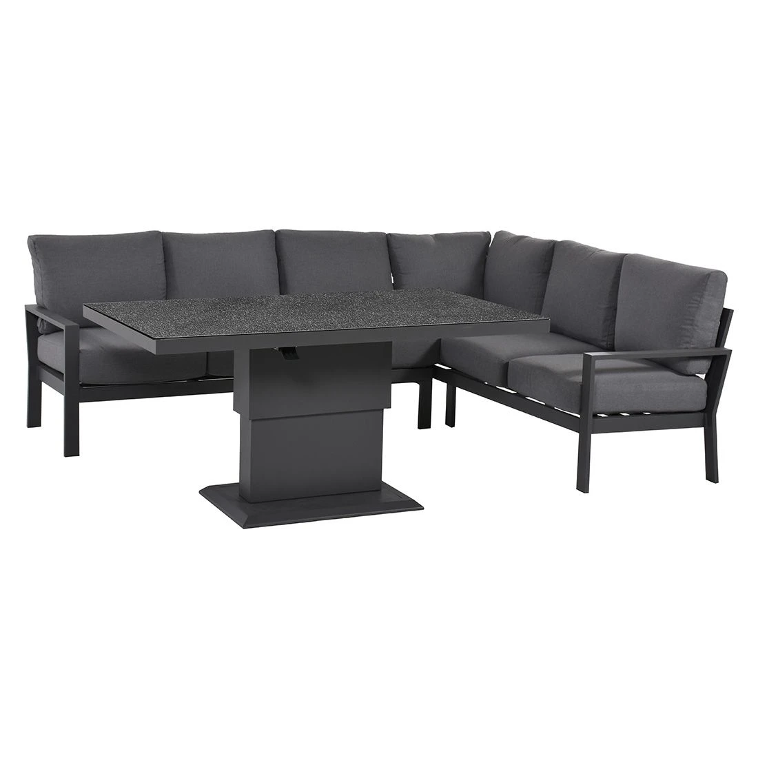 OUTLIV. Atlanta Dininglounge 2-tlg. Aluminium/Polyester Anthrazit/Grau – Bild 2