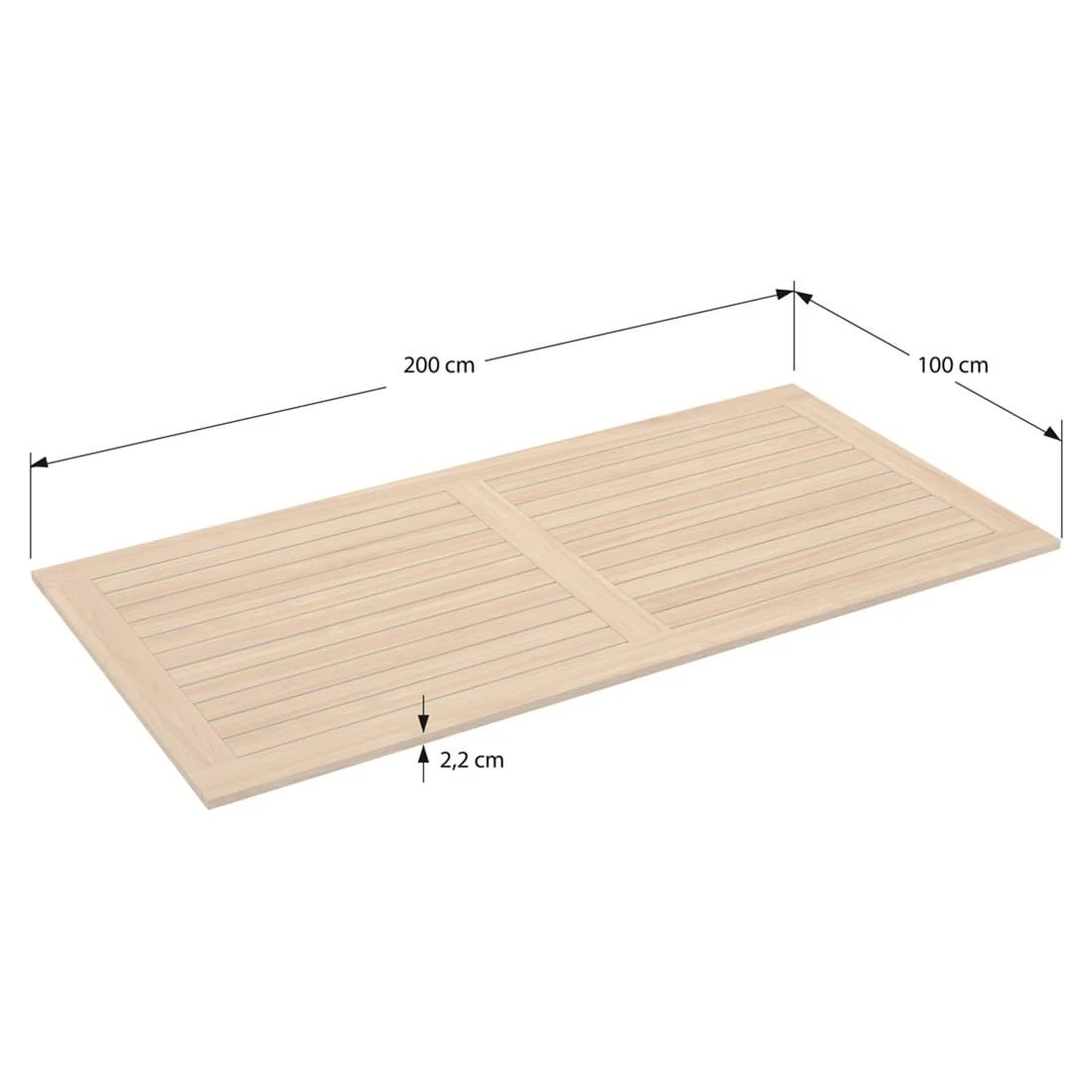 Stern Gartentisch 200x100cm Aluminium/Teak Schwarz Matt/Natur – Bild 6