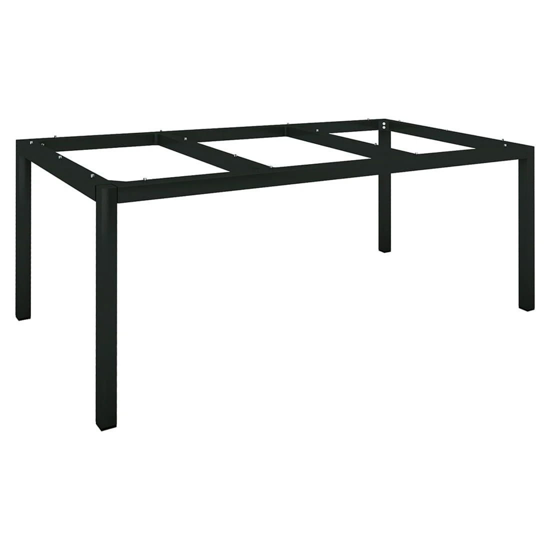 Stern Gartentisch 200x100cm Aluminium/Teak Schwarz Matt/Natur – Bild 8