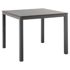 OUTLIV. Gartentisch 90x90cm Aluminium/HPL Anthrazit/Zement Dunkel