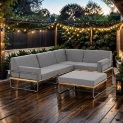 OUTLIV. Largo Ecklounge Stahl/Kunstfaser Anthrazit/Royal Dark Grey