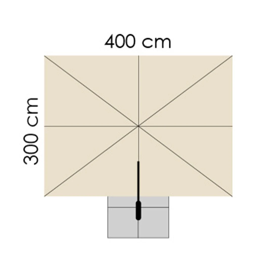 Schneider® Schneider Rhodos Grande Ampelschirm 300x400cm Anthrazit/Natur – Bild 4