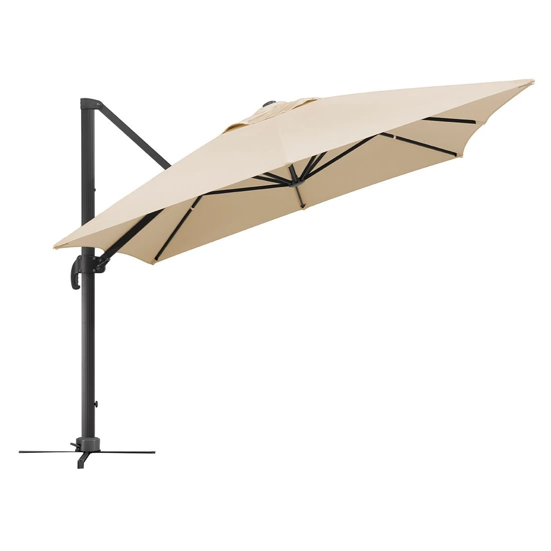 Schneider® Schneider Rhodos Grande Ampelschirm 300x400cm Anthrazit/Natur – Bild 7