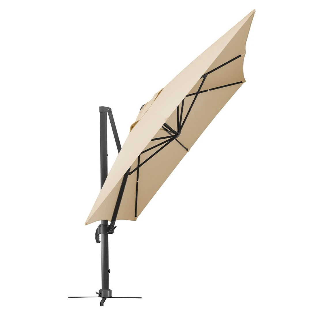 Schneider® Schneider Rhodos Grande Ampelschirm 300x400cm Anthrazit/Natur – Bild 8