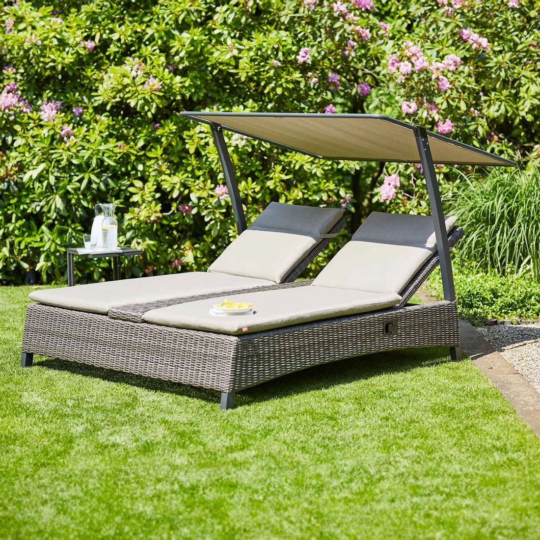 Siena Garden Corido Daybed Inkl. Dach Aluminium/Gardino-Geflecht Matt Anthrazit/Charcoal Grey