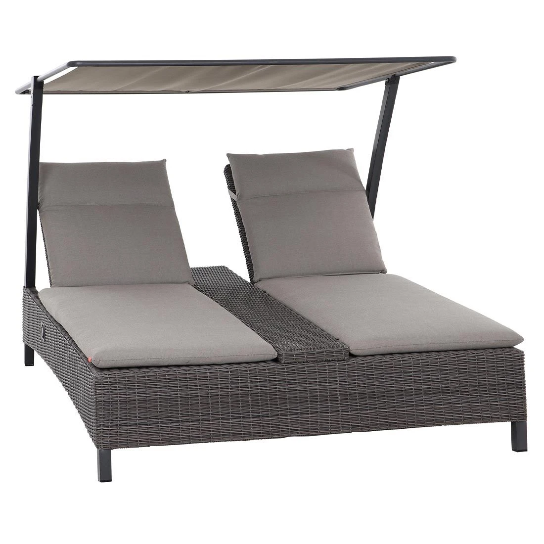 Siena Garden Corido Daybed Inkl. Dach Aluminium/Gardino-Geflecht Matt Anthrazit/Charcoal Grey – Bild 2