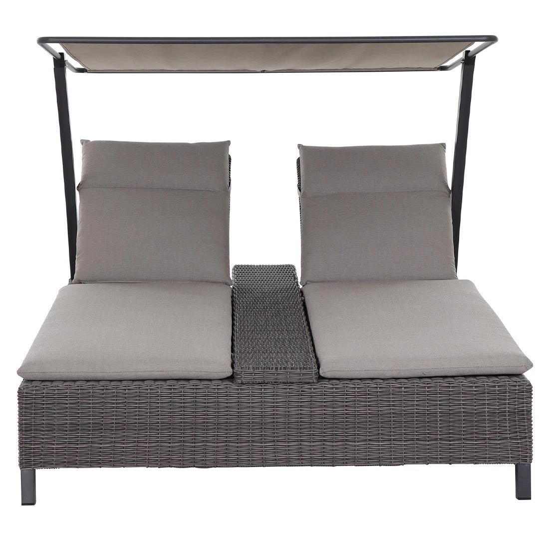 Siena Garden Corido Daybed Inkl. Dach Aluminium/Gardino-Geflecht Matt Anthrazit/Charcoal Grey – Bild 4