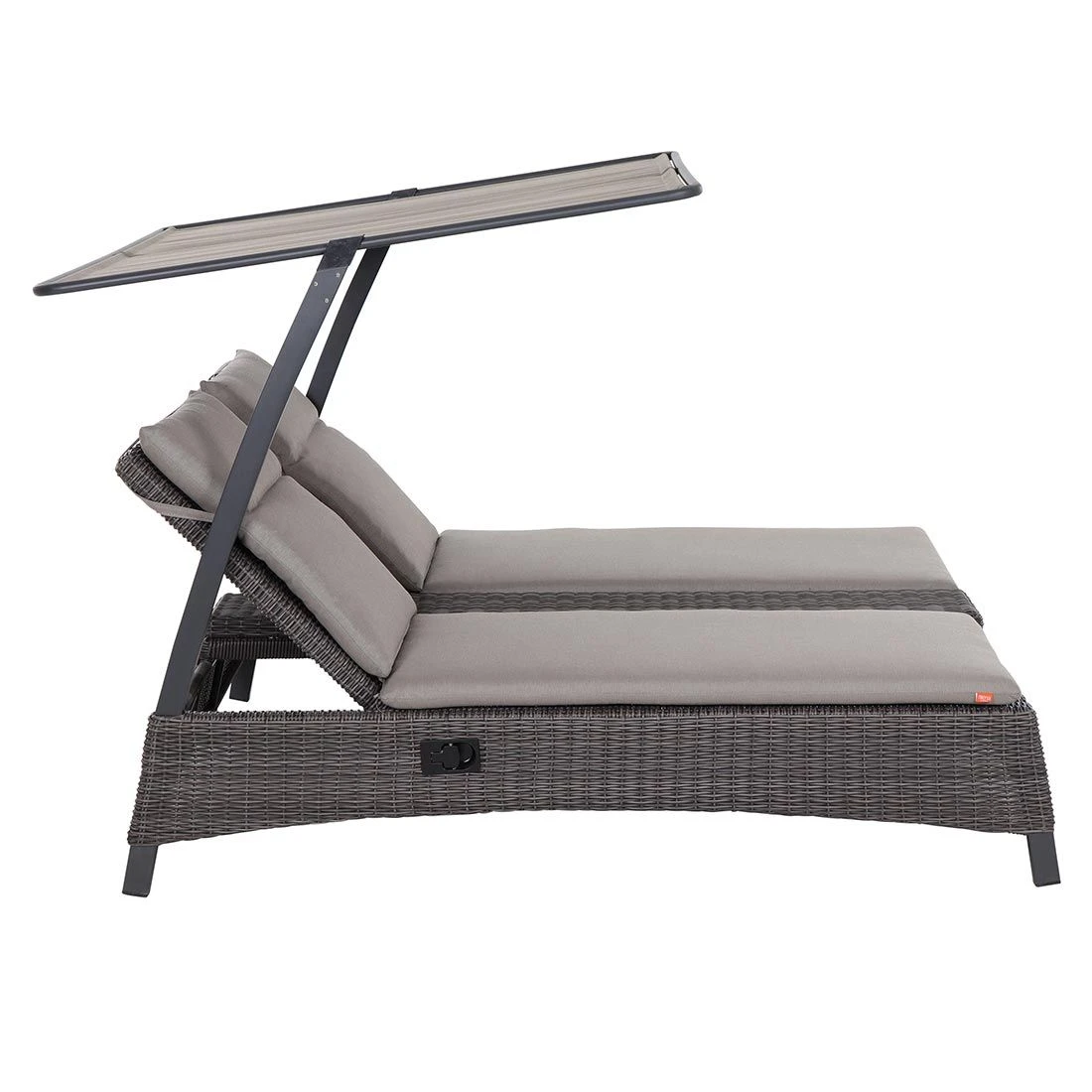 Siena Garden Corido Daybed Inkl. Dach Aluminium/Gardino-Geflecht Matt Anthrazit/Charcoal Grey – Bild 5