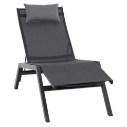 Siena Garden Miami Gartenliege Aluminium/Ranotex®-Gewebe Matt Anthrazit/Grau