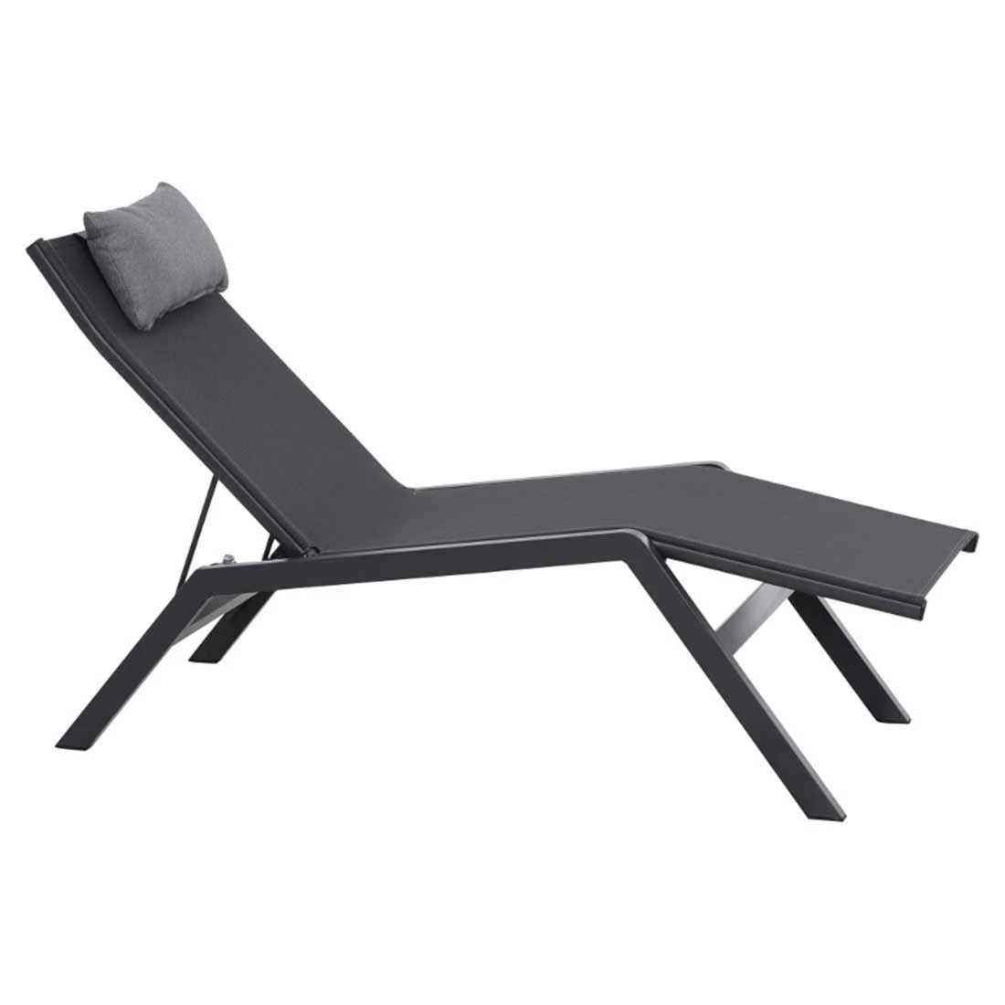 Siena Garden Miami Gartenliege Aluminium/Ranotex®-Gewebe Matt Anthrazit/Grau – Bild 2