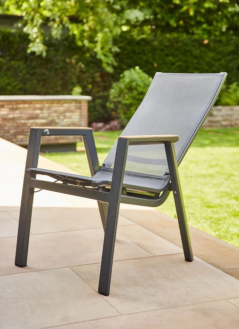 Siena Garden Rondo Gartensessel Aluminium/Ranotex®-Gewebe Matt Anthrazit/Grau – Bild 3