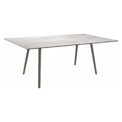 Stern Interno Gartentisch 180x100cm Aluminium Rundrohr/Silverstar 2.0 Anthrazit/Zement Hell