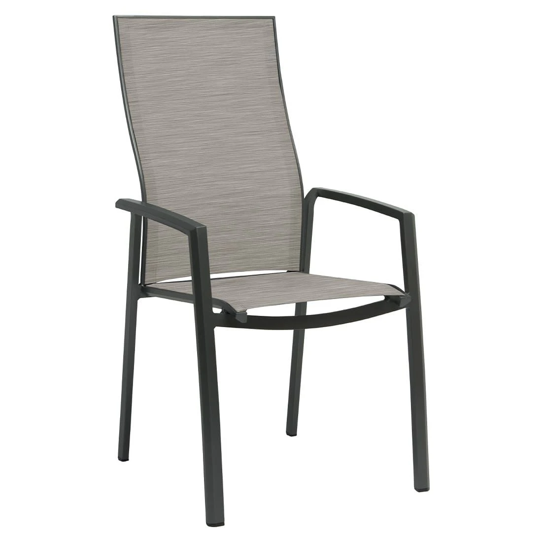 Stern Kari Stapelsessel Aluminium/Textilene Hochlehner Anthrazit/Kaschmir