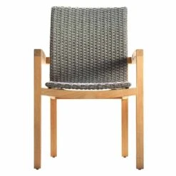 Stern Leah Gartensessel Teak/Polyester Natur/Steingrau