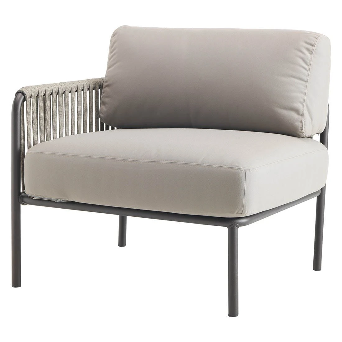 Vermobil Key West Eck-/Endmodul Stahl/Rope Schwarz/Grau/Fango