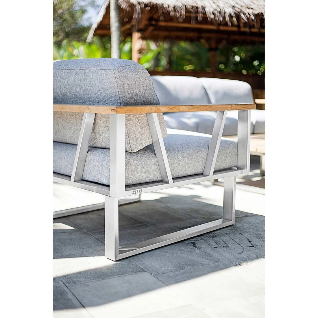 Zebra Belvedere Eck-/Endmodul Edelstahl/Olefin Edelstahl/Grau – Bild 3