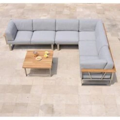 Zebra Belvedere Ecklounge 3-tlg. Edelstahl/Olefin Silber/Grau