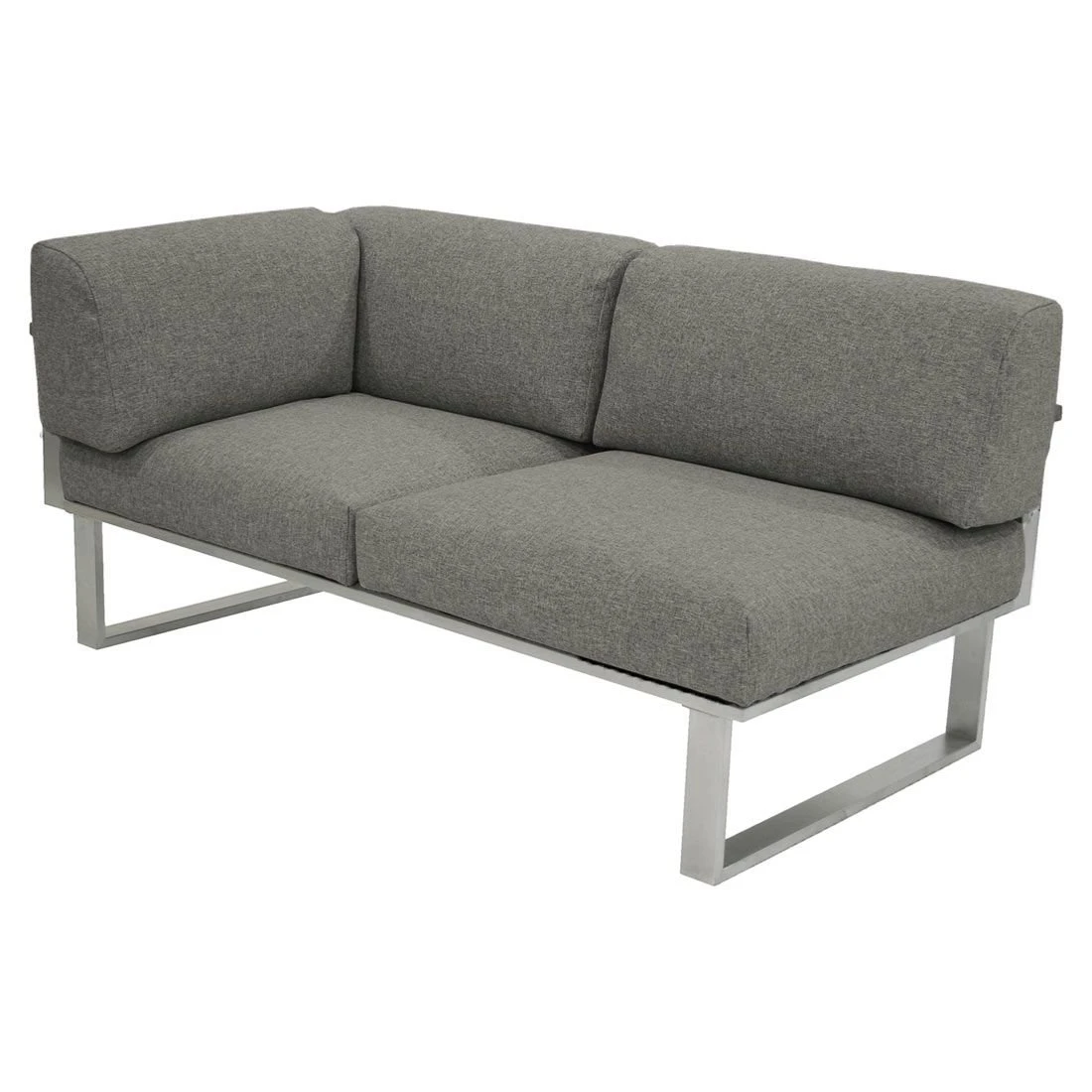 Zebra Belvedere Ecklounge 4-tlg. Edelstahl/Tuvatextil Silber/Tweed Grey – Bild 6