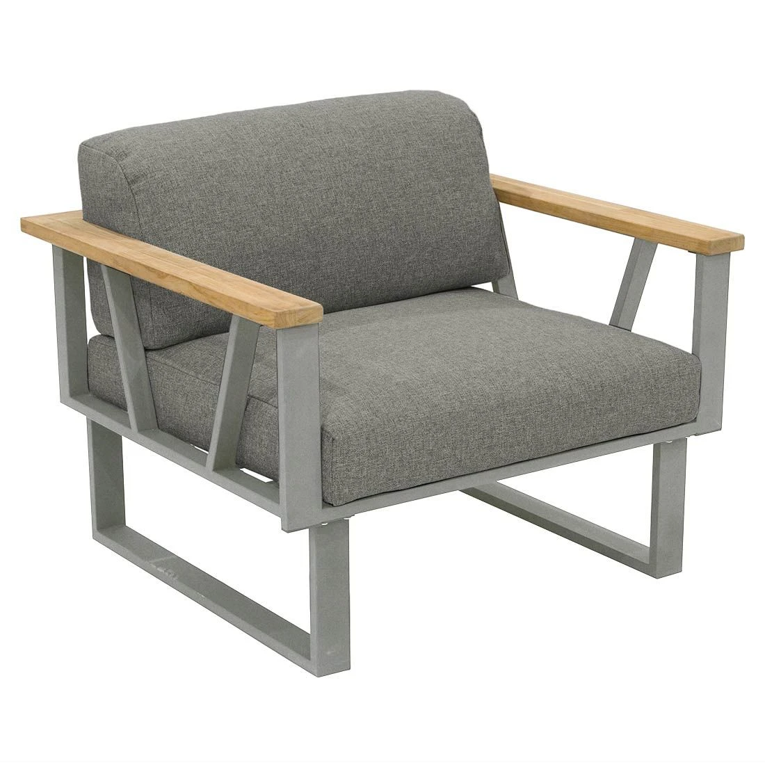 Zebra Belvedere Ecklounge 4-tlg. Edelstahl/Tuvatextil Silber/Tweed Grey – Bild 7