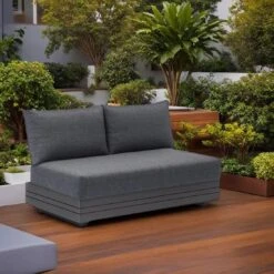 Zebra Cubo Gartensofa Aluminium/Olefin Graphit/Dunkelgrau
