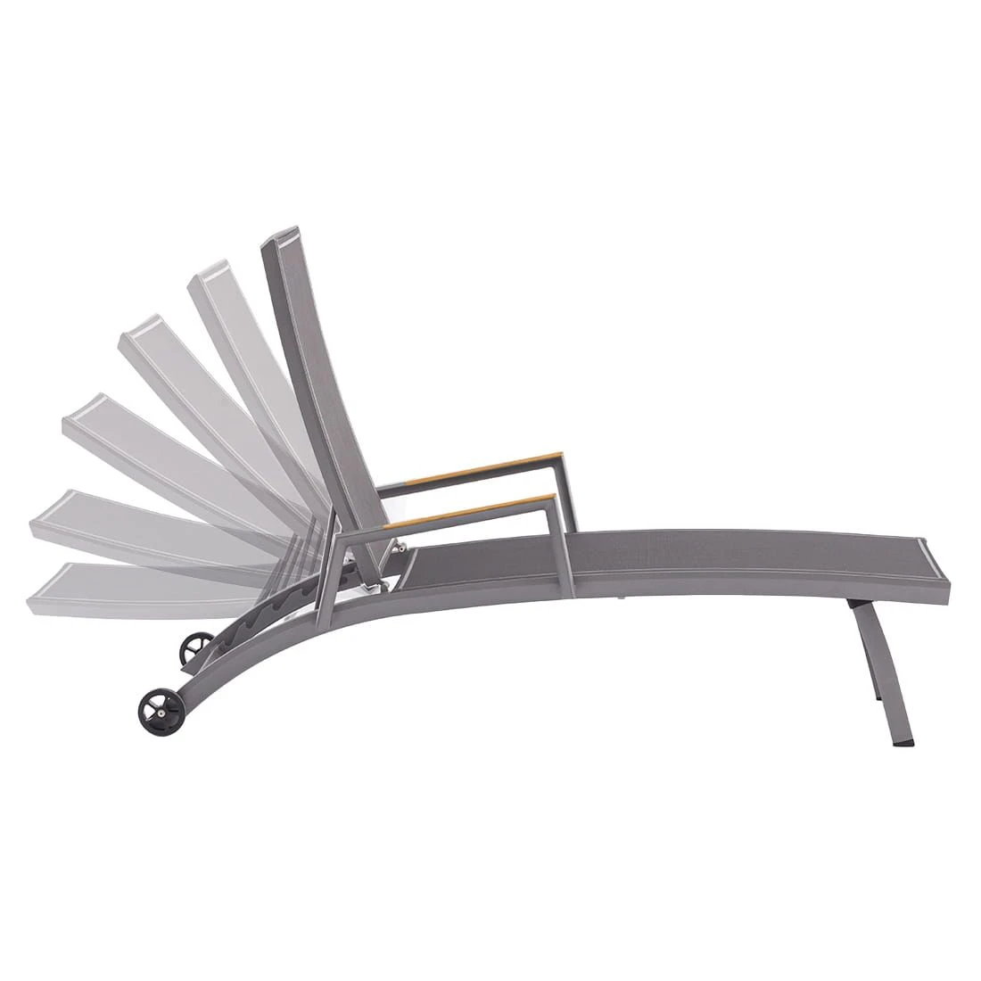 Zebra Fly Gartenliege Aluminium/Textilene Elegance Grey/Dark Grey – Bild 3